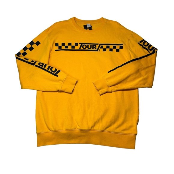 H&M × JUSTIN BIEBER Purpose World Tour 2017 Sweatshirt Yellow Mens Size L - Picture 2 of 10